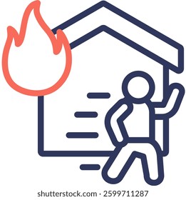 Fire Exit Icon Element For Design And Vector