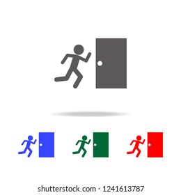 fire exit icon. Elements of fireman in multi colored icons. Premium quality graphic design icon. Simple icon for websites, web design, mobile app, info graphics