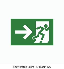 fire exit icon, emergency exit vector
