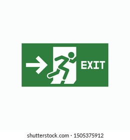 fire exit icon, emergency exit vector
