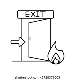 Icono de salida de fuego con fondo blanco Vector Ilustración de stock