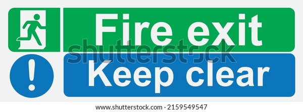 Fire exit keep clear
sign