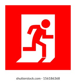 Fire exit red sign