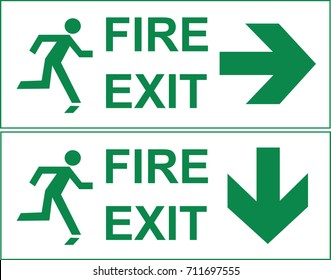 Emergency Exit Sign Stock Illustration 1145893619