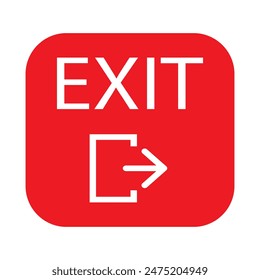 Fire exit sign. Door and Arrow symbol illustration. Exit icon vector icon for web, mobile apps, UI design. Logout vector symbol illustration.