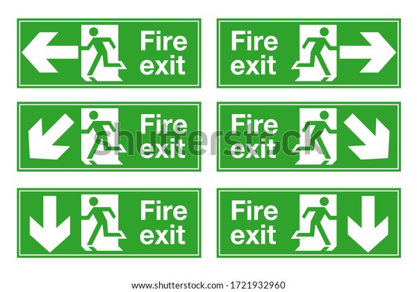 Fire exit sign for emergency\
exit