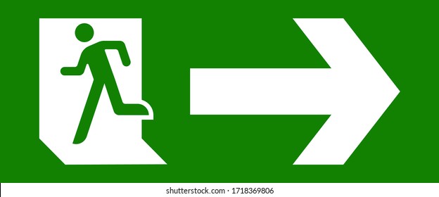 Fire Exit sign, emergency door symbol, evacuation icon. public signage vector illustration