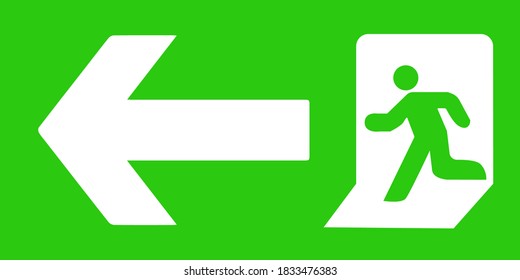 Fire Exit sign, emergency door symbol, evacuation icon. public vector illustration 