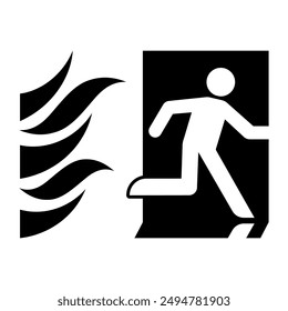 Señal de salida de incendios. Señal de salida de emergencia. Ilustración vectorial. 