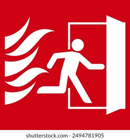 Fire Exit Sign. Emergency Fire Exit Sign. Vector Illustration. 