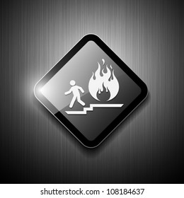 Fire exit sign modern design, vector illustration