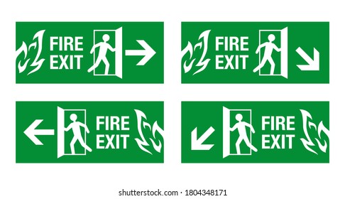 Fire Exit Sign Public Facility Building Stock Vector (Royalty Free ...