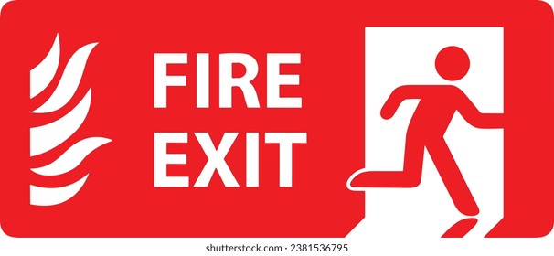 Fire exit sign vector | Emergency fire exit door, exit door