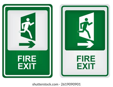 Fire exit sign. vector illustration
