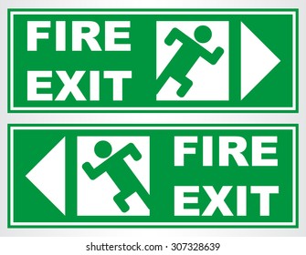 Fire exit sign. Vector illustration.