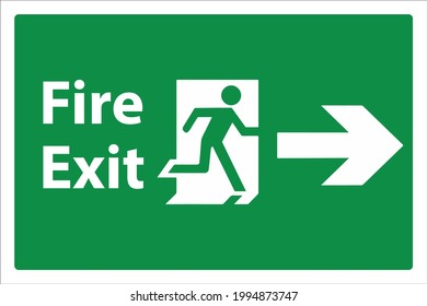 Fire Exit, signage, vector ,  illustrator , Editable