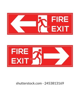 Fire exit signs vector design
