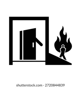 Ilustração de arte vetorial de silhueta de saída de incêndio