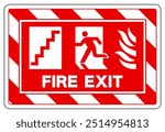 Fire Exit Stair Left Symbol Sign, Vector Illustration, Isolate On White Background Label.EPS10 