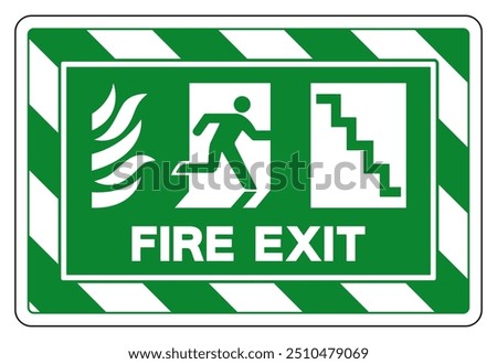 Fire Exit Stair Right Symbol Sign, Vector Illustration, Isolate On White Background Label.EPS10 