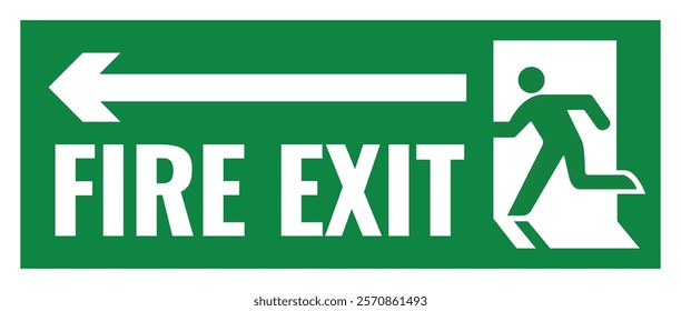 Fire Exit Symbol Left Side Arrow Safety Sign