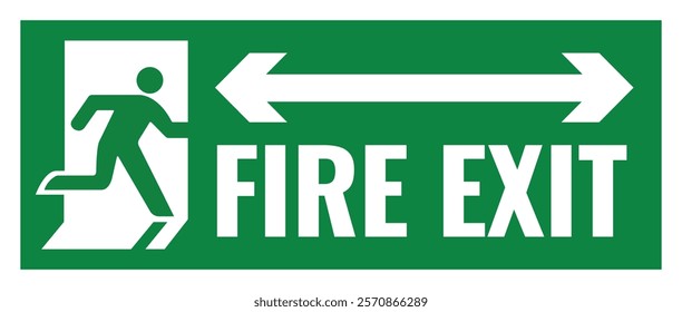 Fire Exit Symbol Right Side and Left Side Arrow Safety Sign