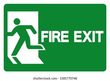 Fire Exit Symbol Sign, Vector Illustration, Isolate On White Background Label. EPS10 