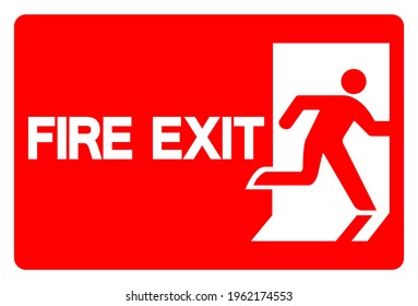 Fire Exit Symbol Sign, Vector Illustration, Isolate On White Background Label. EPS10 