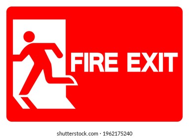Signo de símbolo de salida de fuego, Ilustración vectorial, Aislar en la etiqueta de fondo blanco. EPS10 