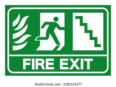 Fire Exit Symbol Sign, Vector Illustration, Isolate On White Background Label. EPS10 