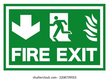 Fire Exit Symbol Sign, Vector Illustration, Isolate On White Background Label. EPS10 