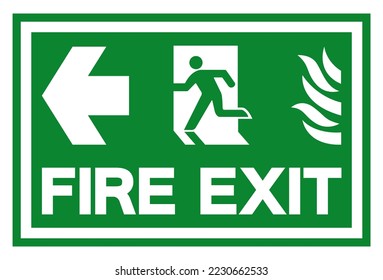 Fire Exit Symbol Sign, Vector Illustration, Isolate On White Background Label. EPS10 
