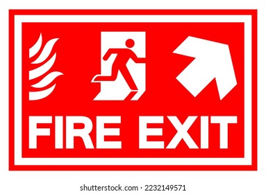 Signo de símbolo de salida de fuego, Ilustración vectorial, Aislar en la etiqueta de fondo blanco. EPS10 