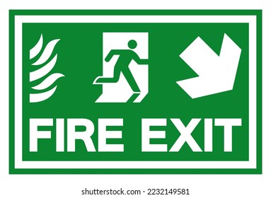 Signo de símbolo de salida de fuego, Ilustración vectorial, Aislar en la etiqueta de fondo blanco. EPS10 