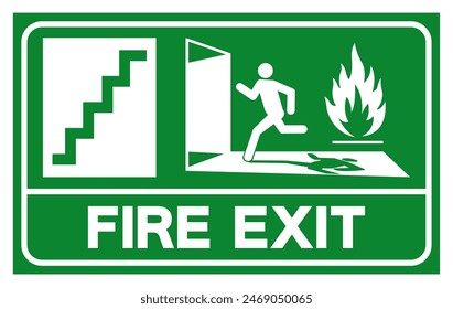 Fire Exit Symbol Sign, Vector Illustration, Isolate On White Background Label. EPS10 