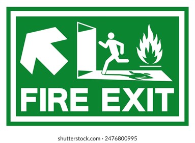 Fire Exit Symbol Sign, Vector Illustration, Isolate On White Background Label. EPS10 