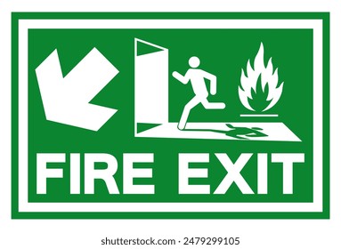 Símbolo De Salida De Fuego, Ilustración vectorial, Aislar En La Etiqueta De Fondo Blanco. EPS10 