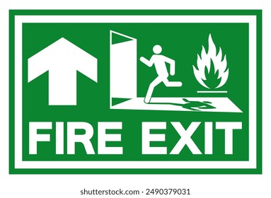 Fire Exit Symbol Sign, Vector Illustration, Isolate On White Background Label. EPS10 