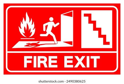 Fire Exit Symbol Sign, Vector Illustration, Isolate On White Background Label. EPS10 