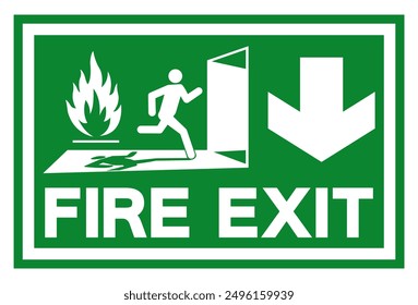 Fire Exit Symbol Sign, Vector Illustration, Isolate On White Background Label. EPS10 