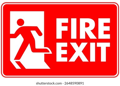 Fire Exit Symbol Sign Vector Illustration Isolate