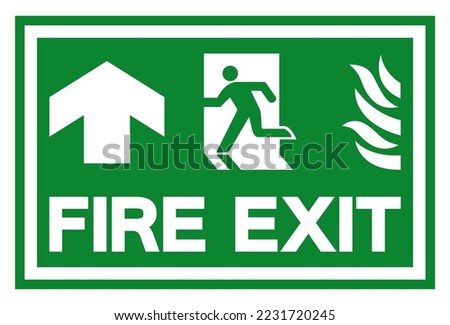 Image, Stock Photo Keep exit sign in yellow on old gate in orange in Bornheim district in Frankfurt on the Main in Hesse
