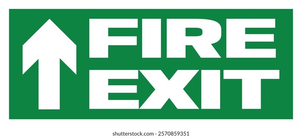 Fire Exit Top Arrow Safety Sign