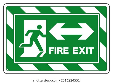 Fire Exit Two Way Arrow Symbol Sign, Vector Illustration, Isolate On White Background Label.EPS10