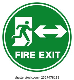 Señal De Símbolo De Flecha De Dos Vías De Salida De Fuego, Ilustración vectorial, Aislar Sobre Fondo Blanco Label.EPS10