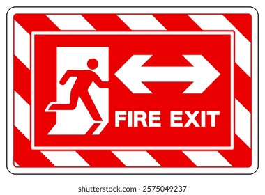 Fire Exit Two Way Arrow Symbol Sign, Vector Illustration, Isolate On White Background Label.EPS10