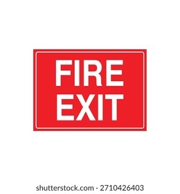 FIRE EXIT Universal Egress Identification Sign - Mandatory Emergency Escape Route Marker Vector File