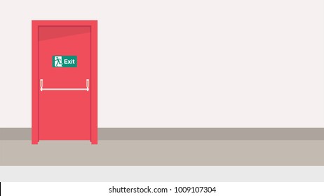 fire exit vector. free space for text. wallpaper. background. 