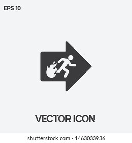 "Fire exit" vector icon illustration for web or mobile application. Premium quality.