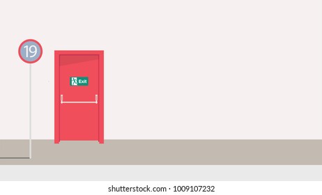 fire exit vector.free space for text. wallpaper. background. 
